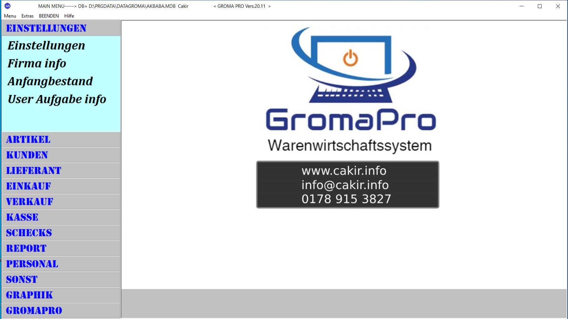 GromaPRO Warenwirtschaftssystem Screenshot